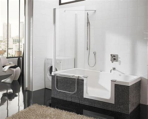 Mini bathtubs and mini bathtub shower combos go a long way to mitigating the problem of a small bathrooms. Best-Black-White-Walk-In-Tub-and-Shower.jpg (1024×820 ...
