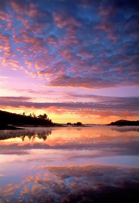 Mackerel Clouds Sunrise Quabbin Reservoir Massachusetts Reflection