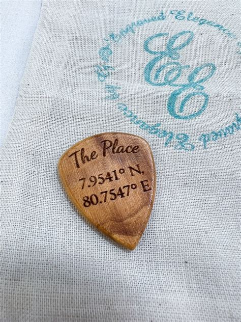 Engraved Wood Guitar Pick Personalized Guitar Pick Wedding Etsy