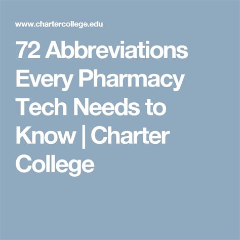 72 Abbreviations Every Pharmacy Tech Needs To Know Pharmacy Tech