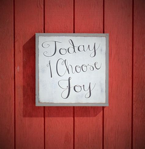 Today I Choose Joy Wood Sign Inspirational Wooden Plaque Hand