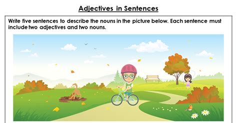 year 2 adjectives in sentences lesson classroom secrets classroom secrets