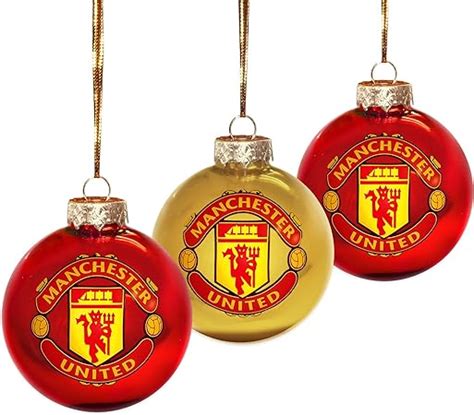 Manchester United Fc Football Baubles Official Christmas Amazonca
