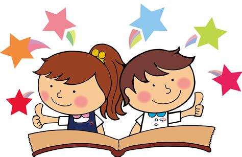 Download Hd Kids Sitting 2 Reading Book Cartoon Png Transparent Png