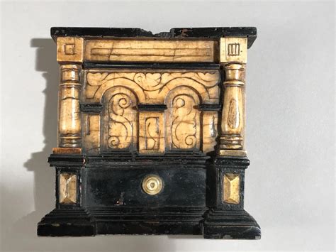 17th Century Flemish Ebonized Alabaster Cabinet Bada