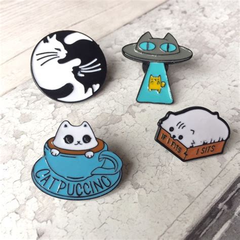 For The Love Of Cats Pin Badges More Assorted Designs Etsy Uk Pin