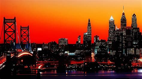 Philadelphia Skyline At Night Hd Wallpaper Pxfuel