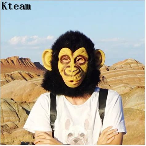New Lovely Monkey Head Latex Mask Full Face Adult Mask Halloween