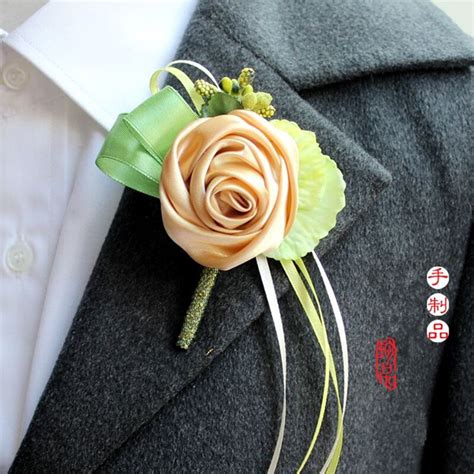 4pces Wedding Groom Bestman Corsages And Boutonniere White Gold Man