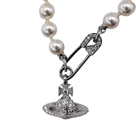 Vivienne Westwood Lucrece Pin Pearl Silver Necklace Womens From Pilot Uk