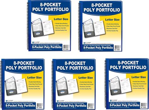 C Line 8 Pocket Spiral Bound Poly Portfolio Letter Size