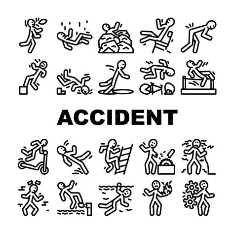 Premium Vector | Accident injury man person icons set vector human car