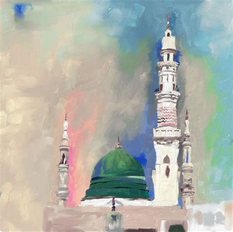 Masjid Nabawi Painting Wall Art16x16x075 Un Stretched Mosque