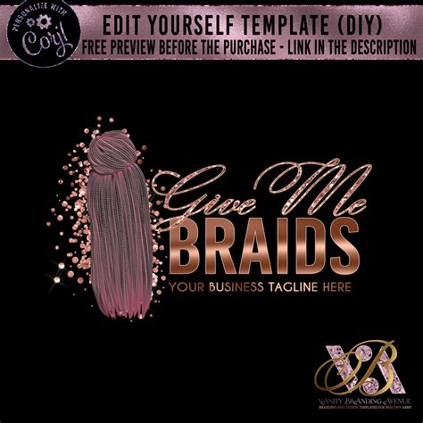 Braids Logo Hair Logo Braids Logo Design Dreadlocks Logo Etsy Hair