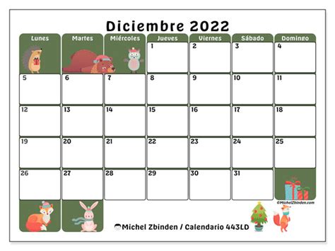Calendario Diciembre De 2022 Para Imprimir “443ld” Michel Zbinden Sv