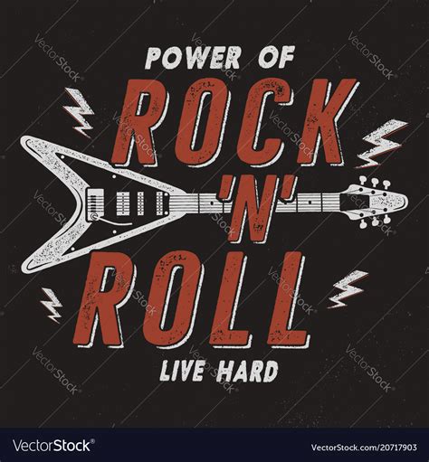 Vintage Hand Drawn Rock N Roll Poster Retro Music Vector Image
