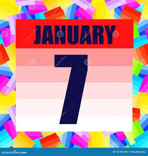 January 7 Icon For Planning Important Day Banner For Holidays And