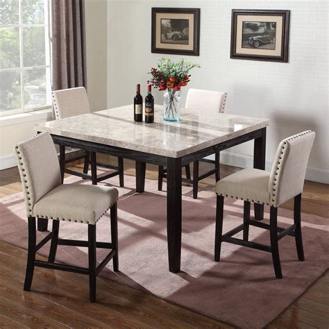 Download 45 Square Marble Top Dining Table Set