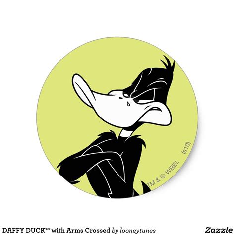 Daffy Duck With Arms Crossed Classic Round Sticker
