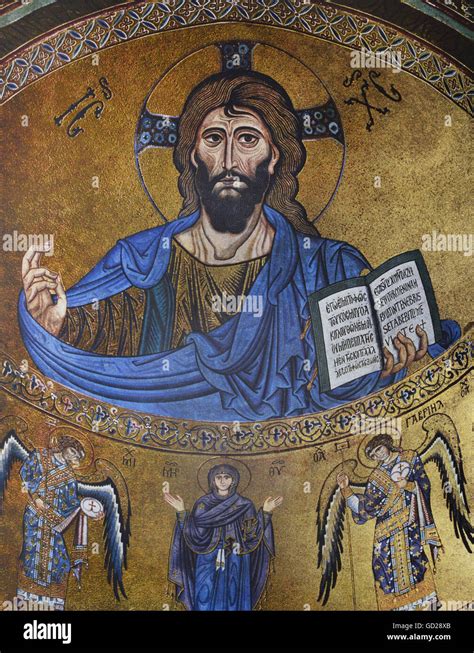 Fine Arts Middle Ages Byzantine Mosaik Christ Pantocrator Apse Of