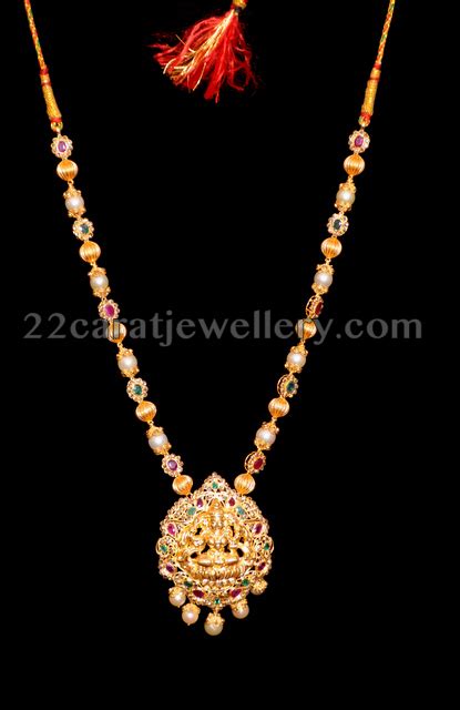 Traditional Lakshmi Long Set With Uncuts Jewellery Designs