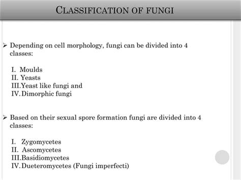 Morphology Classification Cultivation And Reproduction Of Fungi