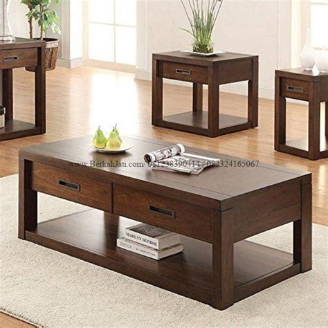 meja tamu kayu jati minimalis laci berkah jati furniture berkah