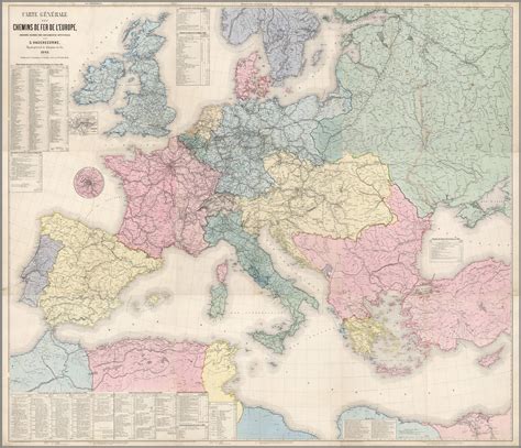 Railway Map Of Europe 1863 Europe