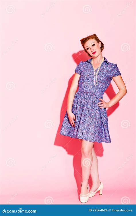 Happy Vintage Woman Stock Photo Image Of Vintage Hips 22564624