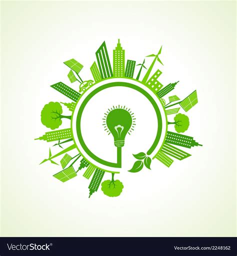 Ecology Concept With Eco Bulb Royalty Free Vector Image