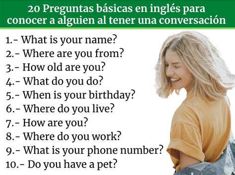 20 Preguntas Básicas En Inglés Para Conocer A Alguien Al Tener Una