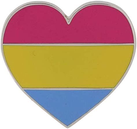 Wizardpins Pansexual Pride Heart Shaped Flag Lgbtqia Enamel Pin M