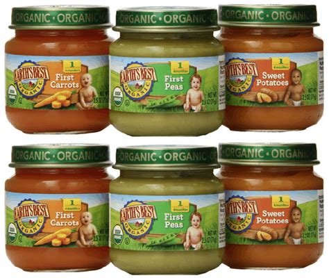 This type of food is thin and runny and are lowest in the allergy scale. Earth's Best Organic Stage 1 Baby Food Jars $.47 Each ...