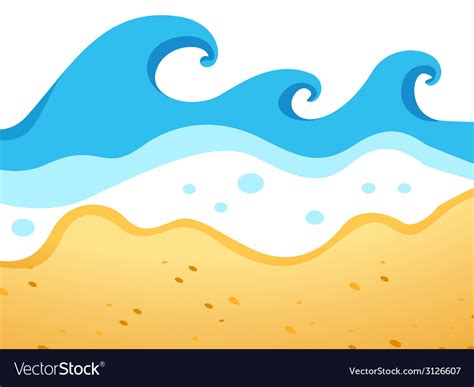 A Beach With Big Waves Royalty Free Vector Image