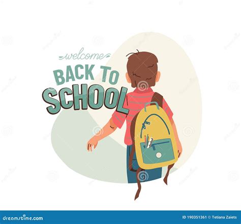 Time Back To School Poster Rucksack On Leaflet Vector Illustration