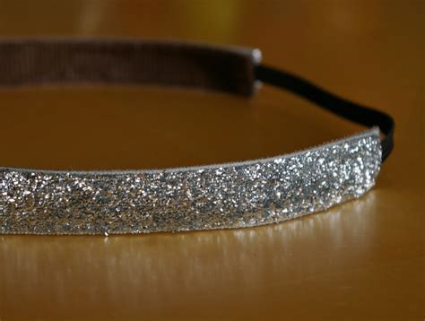 Silver Sparkle Headband Silver Glitter Headband Womens Etsy