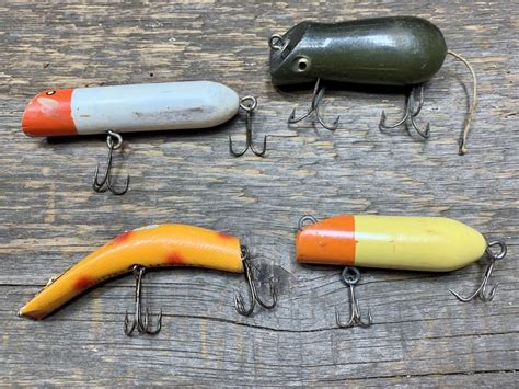 Wood Fishing Lures Vintage Collectible Set Of With Etsy Vintage