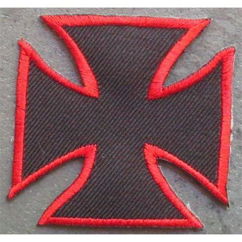 Patch Maltese Cross Black With The Red Tour Badge Biker
