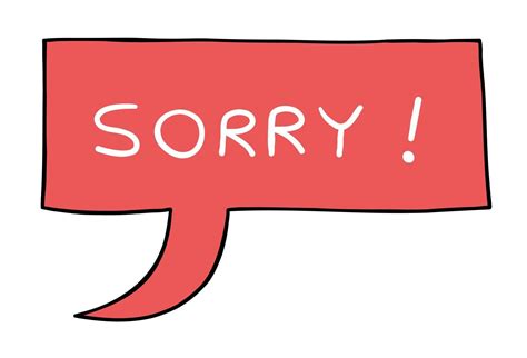 Cartoon Vector Illustration Of Sorry Speech Bubble Vector Art