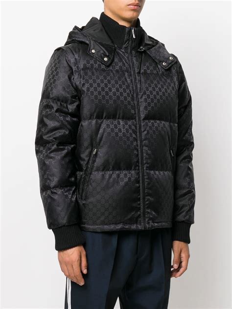 Lyst Gucci Gg Jacquard Padded Jacket In Black For Men