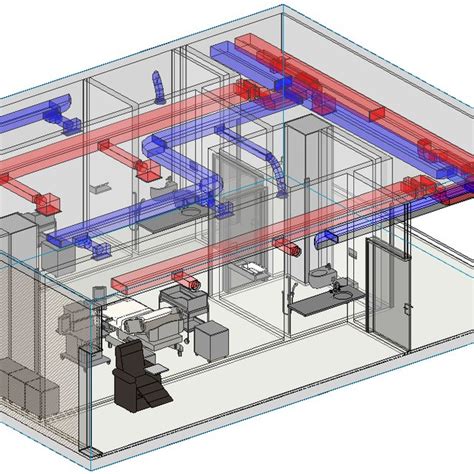Overall Bim View Of The Hospital And Of A Ductworks Detail Of The Hvac