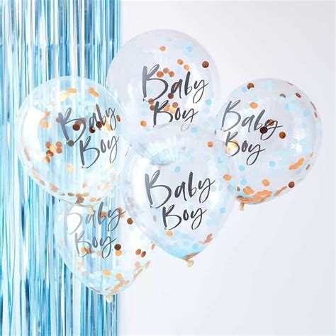 Baby Boy Baby Shower Balloons Blue Confetti Enfete