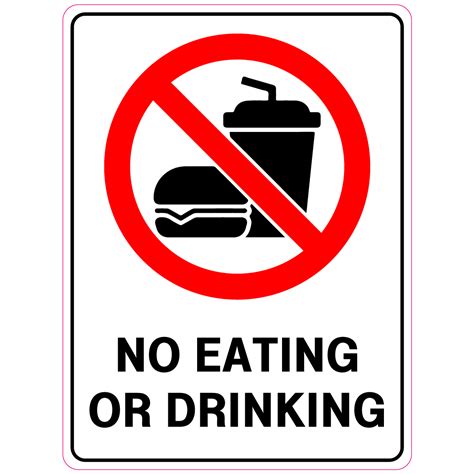 No Eating Or Drinking Sign Custom Signs Australia