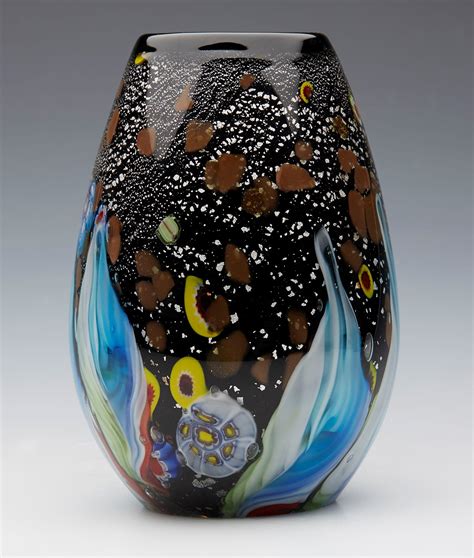 Venetian Murano Maestro Signed Art Glass Vase Date Late 20th Century Size Height 17 25cm Diamete