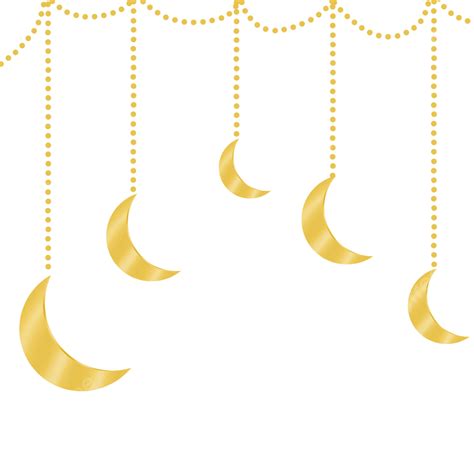 Hanging Moon And Star Gold Moon Gold Star Moon Png Transparent