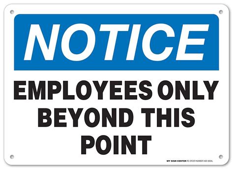 Notice Employees Only Beyond This Point Sign - Authorized Personnel ...