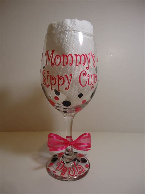 Mommys Sippy Cup Personalized Wine Glass Extra Large Size Great