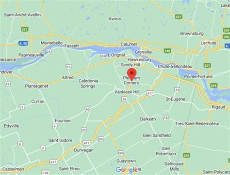 Pleasant Corners Ontario Area Map More