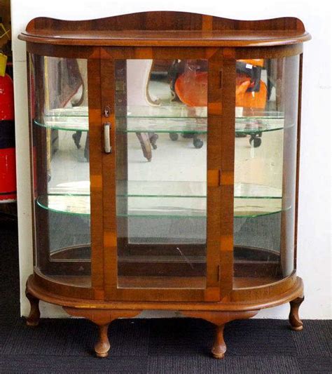 Art Deco Curved Glass Display Cabinet Cabinets Display Furniture