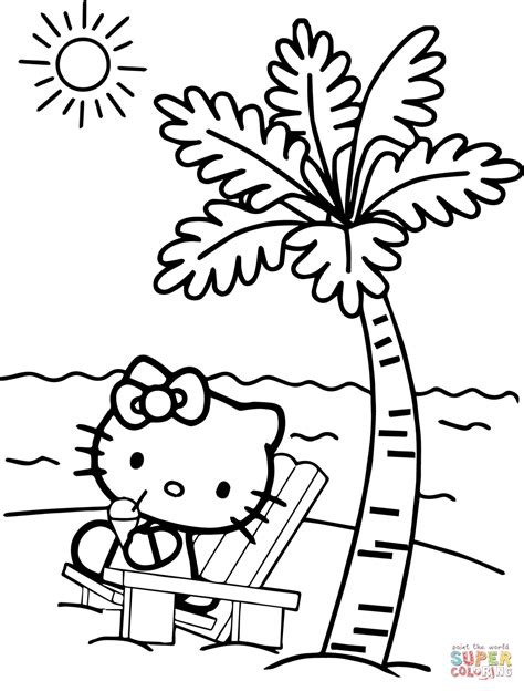 Jesus loves me printable coloring pages. Hello Kitty at the Beach coloring page | Free Printable Coloring Pages